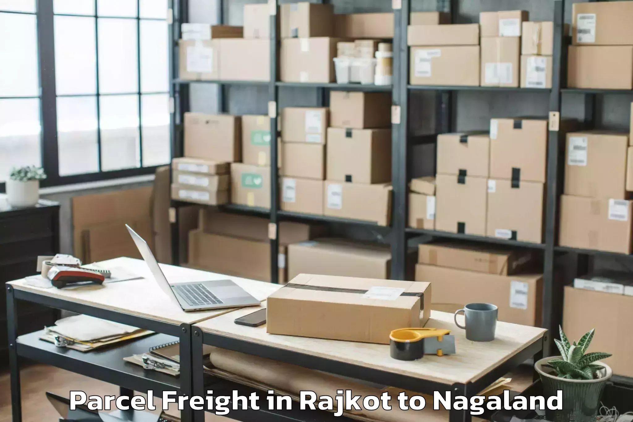 Leading Rajkot to Noksen Parcel Freight Provider